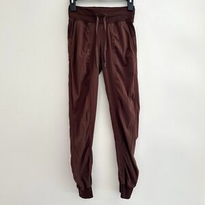 Lululemon Dance Studio Jogger Womens 0 Brown Pants Athletic Mid Rise Full Length
